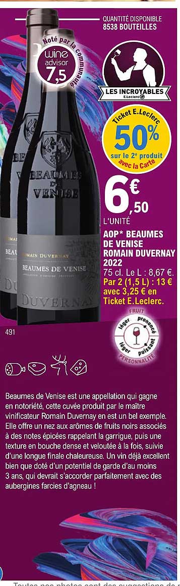 aop beaumes de venise romain duvernay 2022