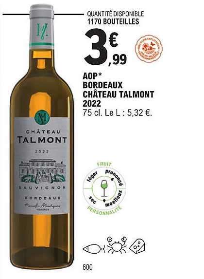 aop bordeaux château talmont 2022