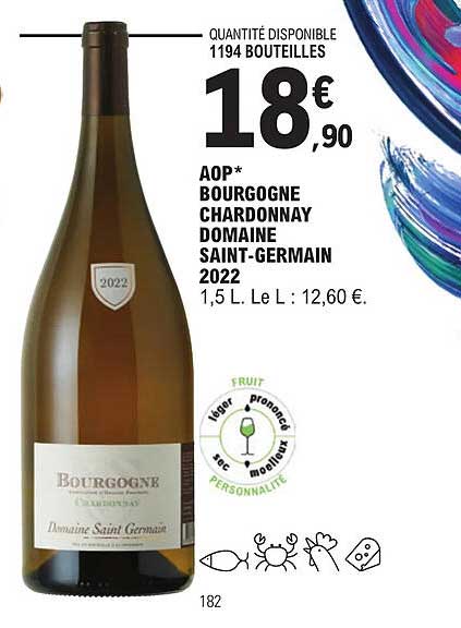 aop bourgogne chardonnay domaine saint-germain 2022