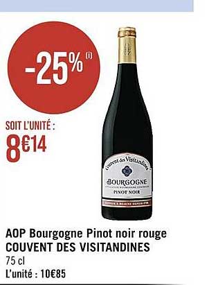 aop bourgogne pinot noir rouge couvent des visitandines