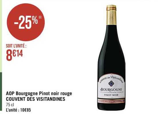 aop bourgogne pinot noir rouge couvent des visitandines