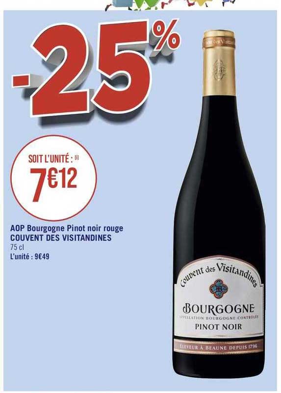 aop bourgogne pinot noir rouge couvent des visitandines