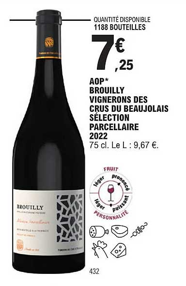 aop brouilly vignerons des crus du beaujolais sélection parcellaire 2022