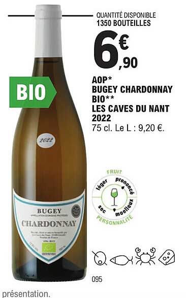 aop bugey chardonnay bio les caves du nant 2022