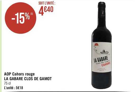 aop cahors rouge la gabare clos de gamot