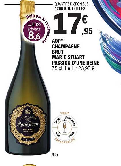 aop champagne brut marie stuart passion d'une reine