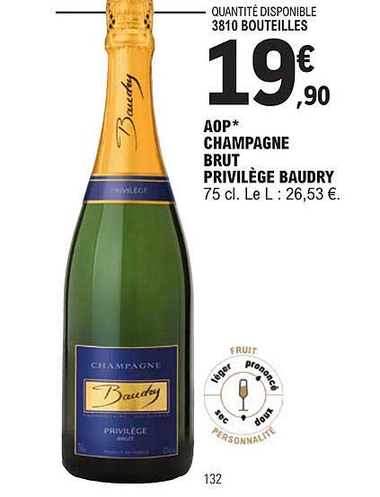 aop champagne brut privilège baudry