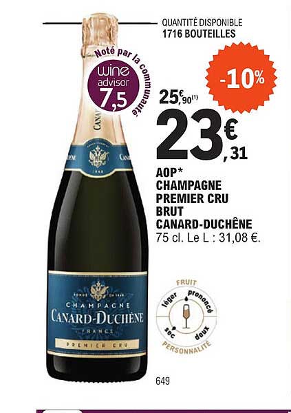 aop champagne premier cru brut canard-duchêne