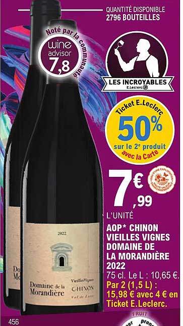 aop chinon vieilles vignes domaine de la morandière 2022