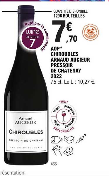 aop chiroubles arnaud aucoeur pressoir de châtenay 2022