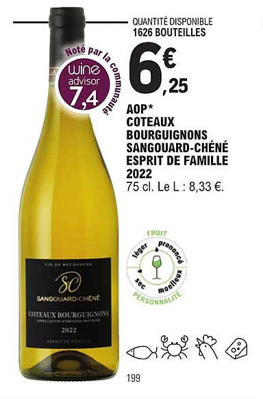 aop côteaux bourguignons sangouard-chéné esprit de famille 2022
