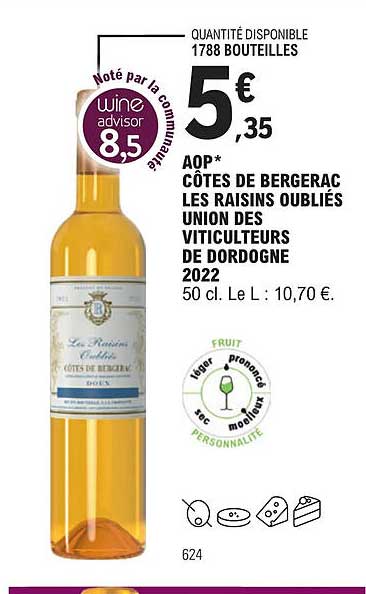 aop côtes de bergerac les raisins oubliés union des viticulteurs de dordogne 2022