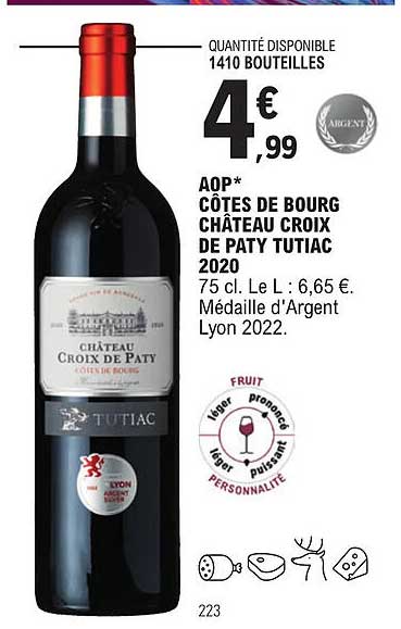 aop côtes de bourg château croix de paty tutiac 2020