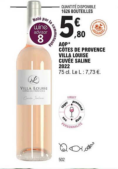 Aop Côtes De Provence Villa Louise Cuvée Saline 2022