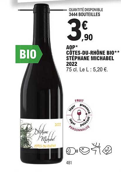 aop côtes-du-rhône bio stéphane michabel 2022