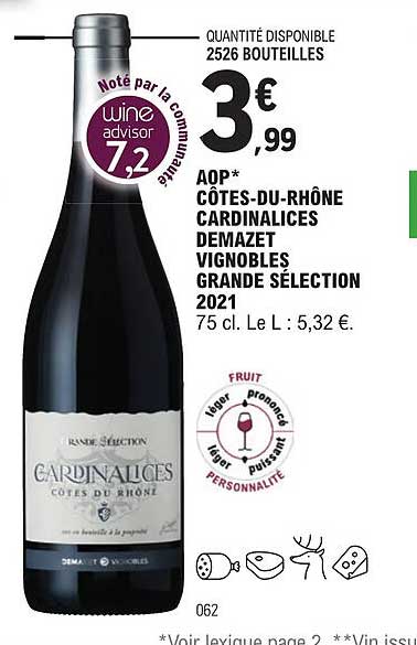 aop côtes-du-rhône cardinalices demazet vignobles grande sélection 2021