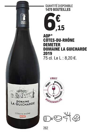 aop côtes-du-rhône demeter domaine la guicharde 2019