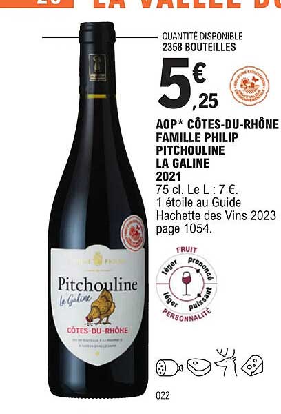 aop côtes-du-rhône famille philip pitchouline la galine 2021