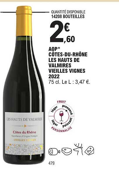 aop côtes-du-rhône les hauts de valmires vieilles vignes 2022