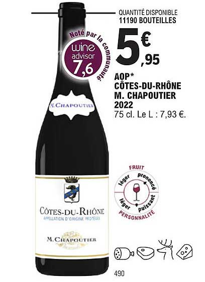 aop côtes-du-rhône m. chapoutier 2022