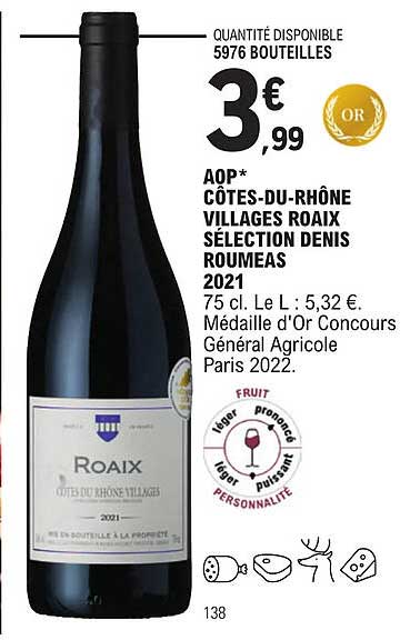 aop côtes-du-rhône villages roaix sélection denis roumeas 2021