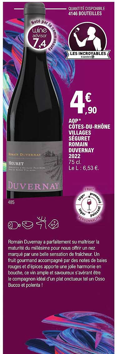 aop côtes-du-rhône villages séguret romain duvernay 2022