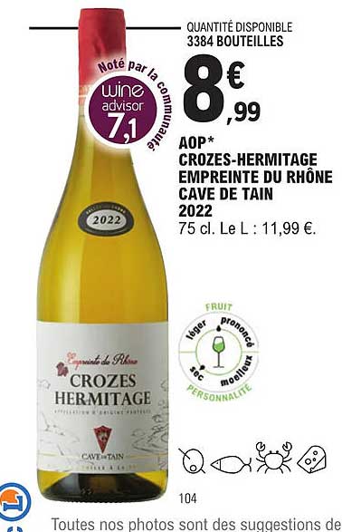 aop crozes-hermitage empreinte du rhône cave de tain 2022