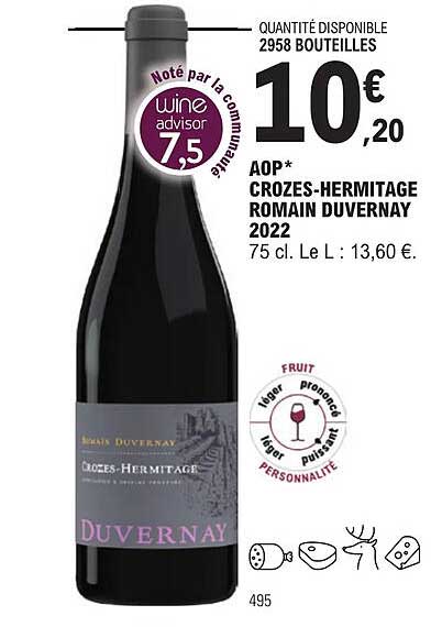 aop crozes-hermitage romain duvernay 2022