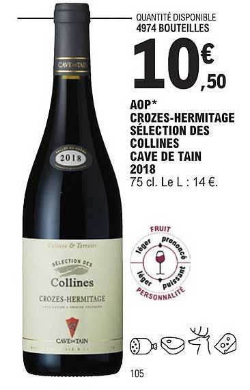 aop crozes-hermitage sélection des collines cave de tain 2018