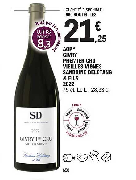aop givry premier cru vieilles vignes sandrine delétang & fils 2022