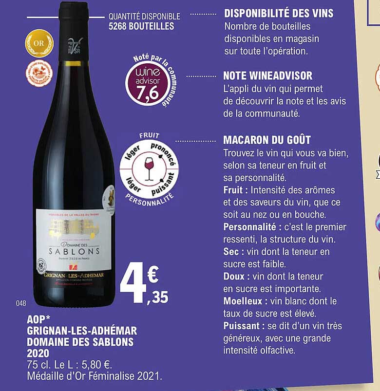 aop grignan-les-adhémar domaine des sablons 2020