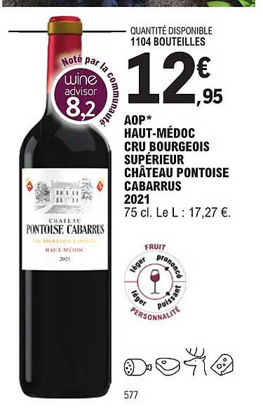 aop haut-médoc cru bourgeois supérieur château pontoise cabarrus 2021