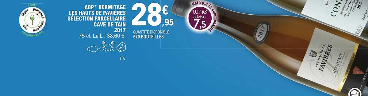 aop hermitage les hauts de pavières sélection parcellaire cave de tain 2017