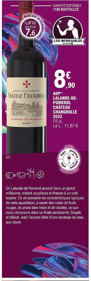 aop lalande-de-pomerol château changrolle 2022