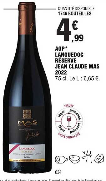 aop languedoc réserve jean claude mas 2022