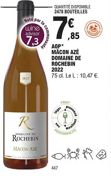 Aop Mâcon Azé Domaine De Rochebin 2022