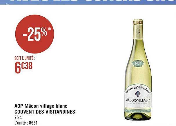 Aop Mâcon Village Blanc Couvent Des Visitandines