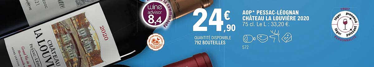 Aop Pessac-léognan Château La Louvière 2020