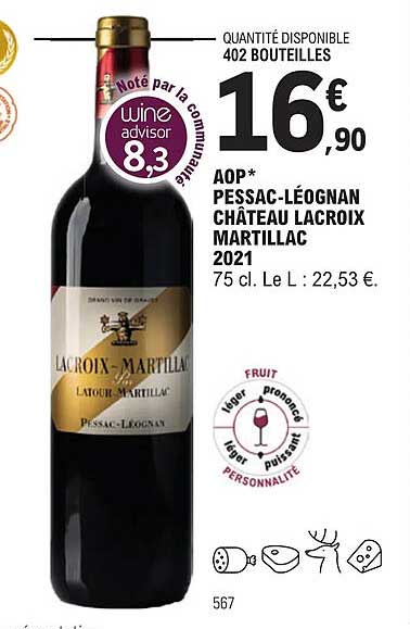 aop pessac-léognan château lacroix martillac 2021