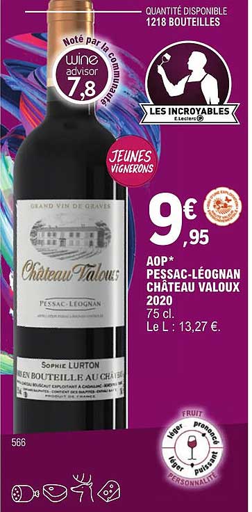 aop pessac-léognan château valoux 2020
