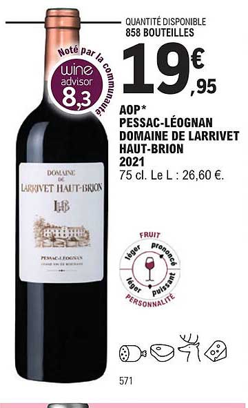 aop pessac-léognan domaine de larrivet haut-brion 2021