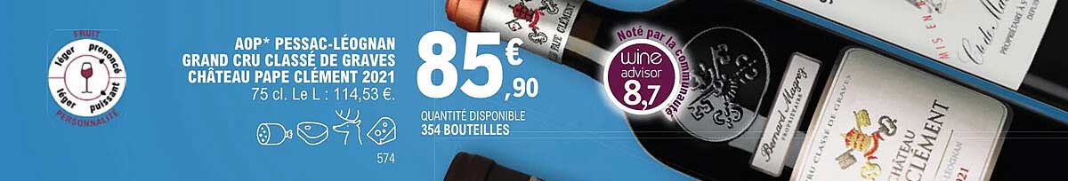 aop pessac-léognan grand cru classé de graves château pape clément 2021