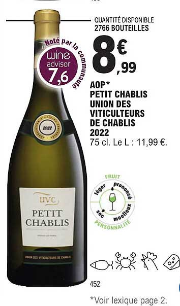aop petit chablis union des viticulteurs de chablis 2022