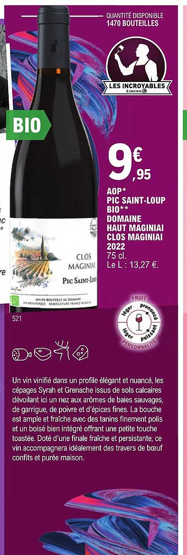 aop pic saint-loup bio domaine haut maginiai clos maginiai 2022