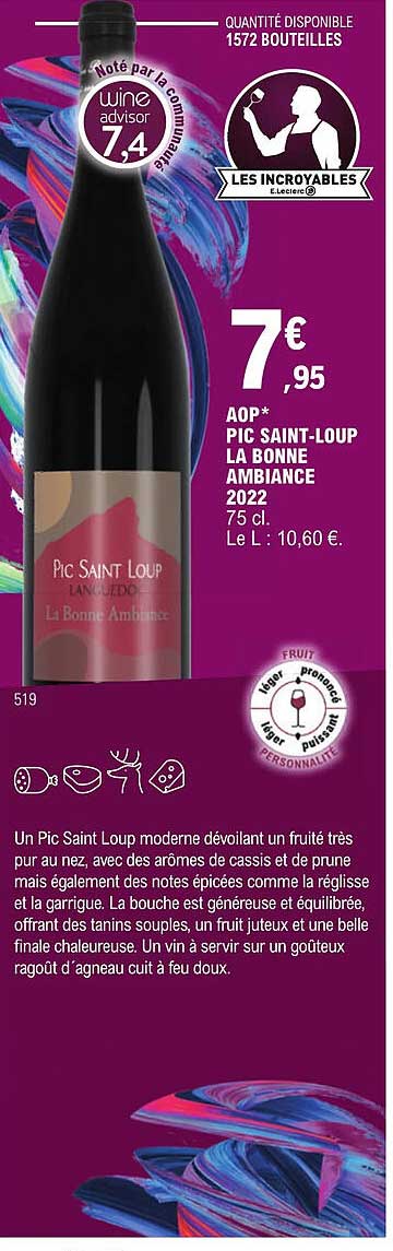 aop pic saint loup la bonne ambiance 2022