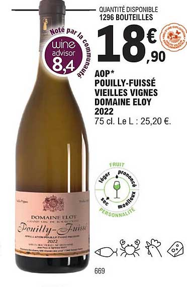 aop pouilly-fuissé vieilles vignes domaine eloy 2022