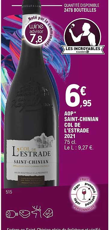 aop saint-chinian col de l'estrade 2021