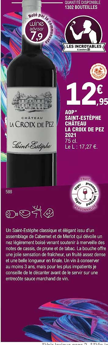 aop saint-estèphe château la croix de pez 2021