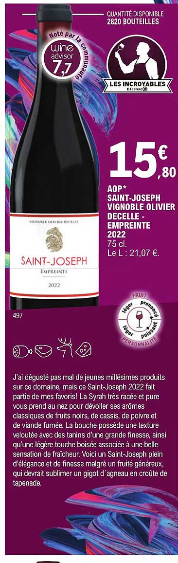aop saint-joseph vignoble olivier decelle - empreinte 2022