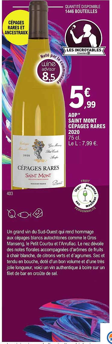 aop saint mont cépages rares 2020